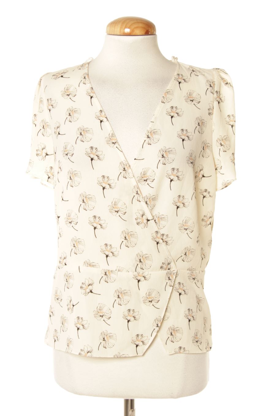 Blouse à manches courtes Zara de la taille S, de couleur fleurs