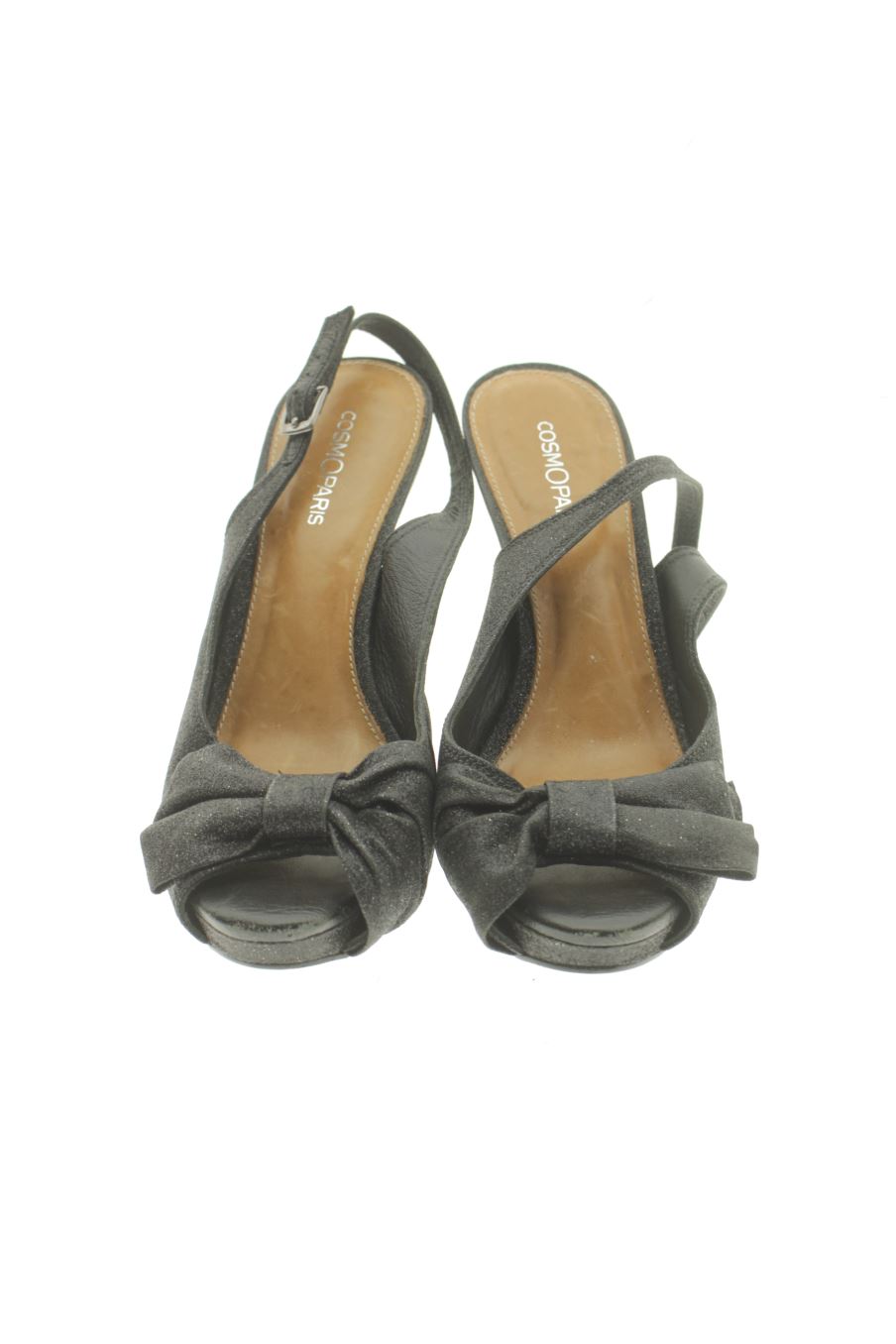 Sandalias tacon de COSMOPARIS de la talla 37, de color negro de