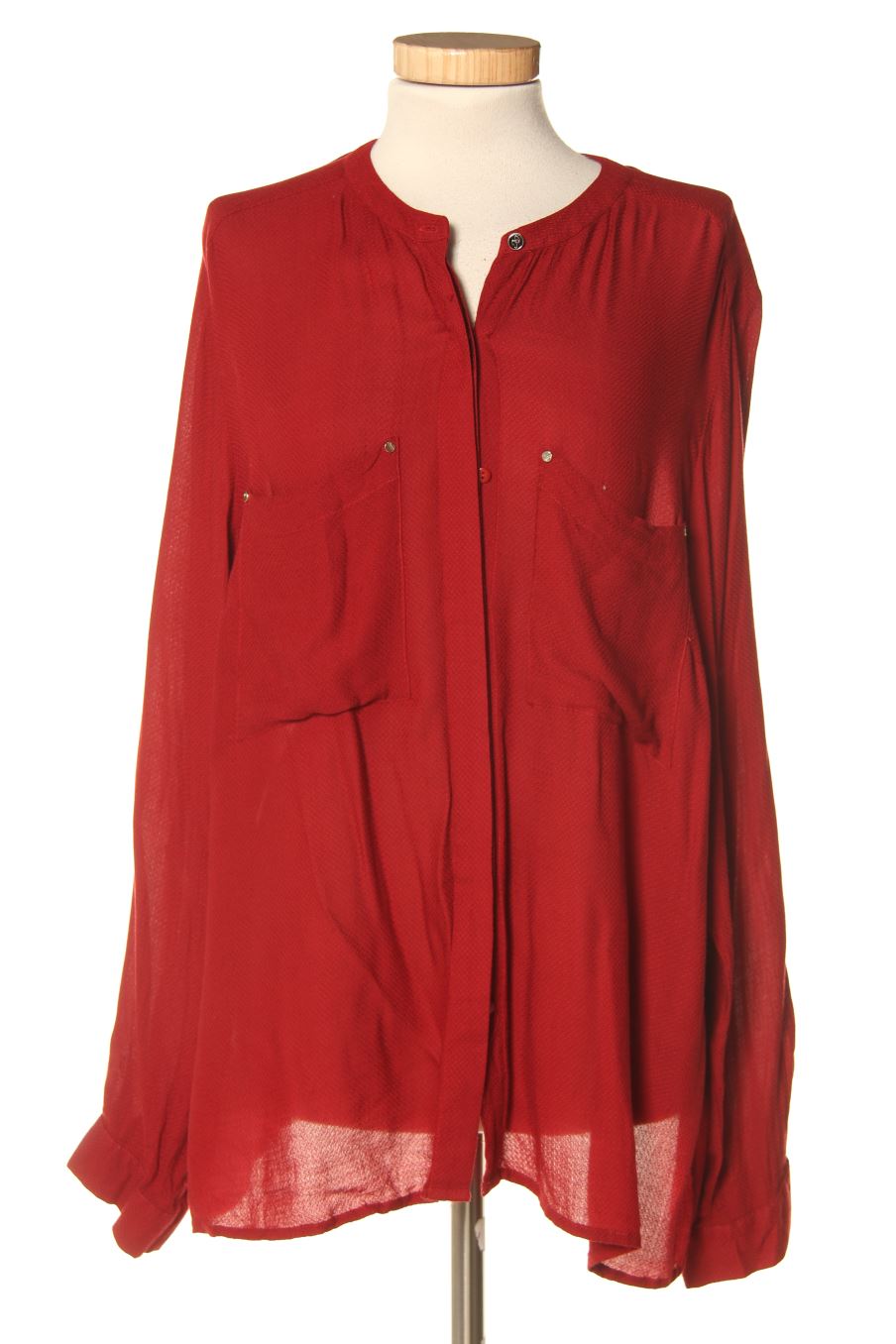 Blouse à manches longues OCTOBER de la taille XL, de couleur bordeaux
