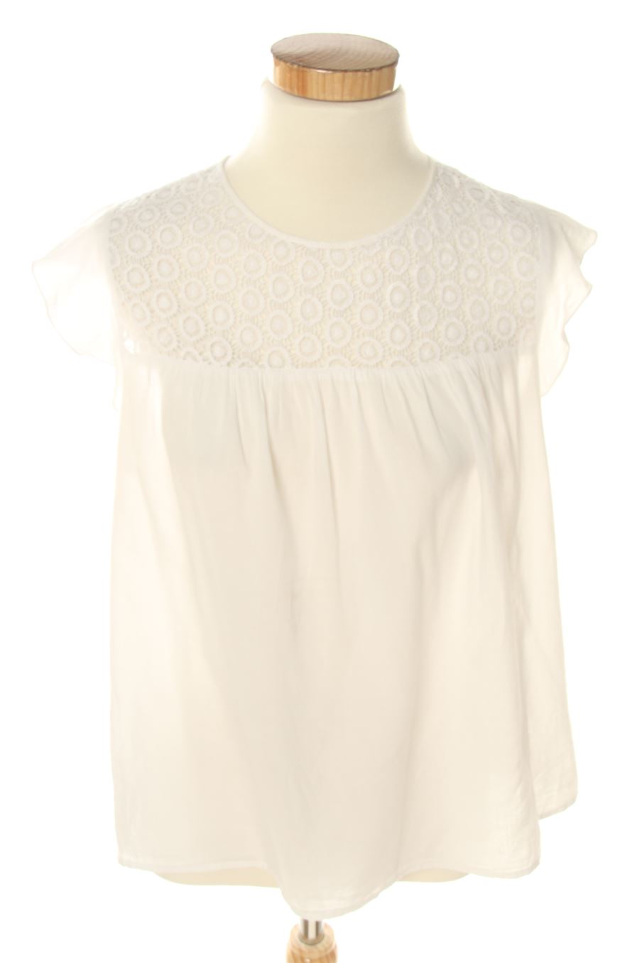 Blusa de manga corta de Zara de la talla XS, de color blanco