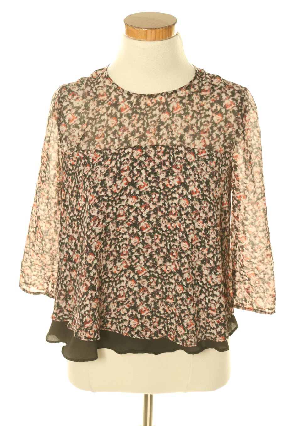 Blouse à manches longues Bershka de la taille S, de couleur fleurs