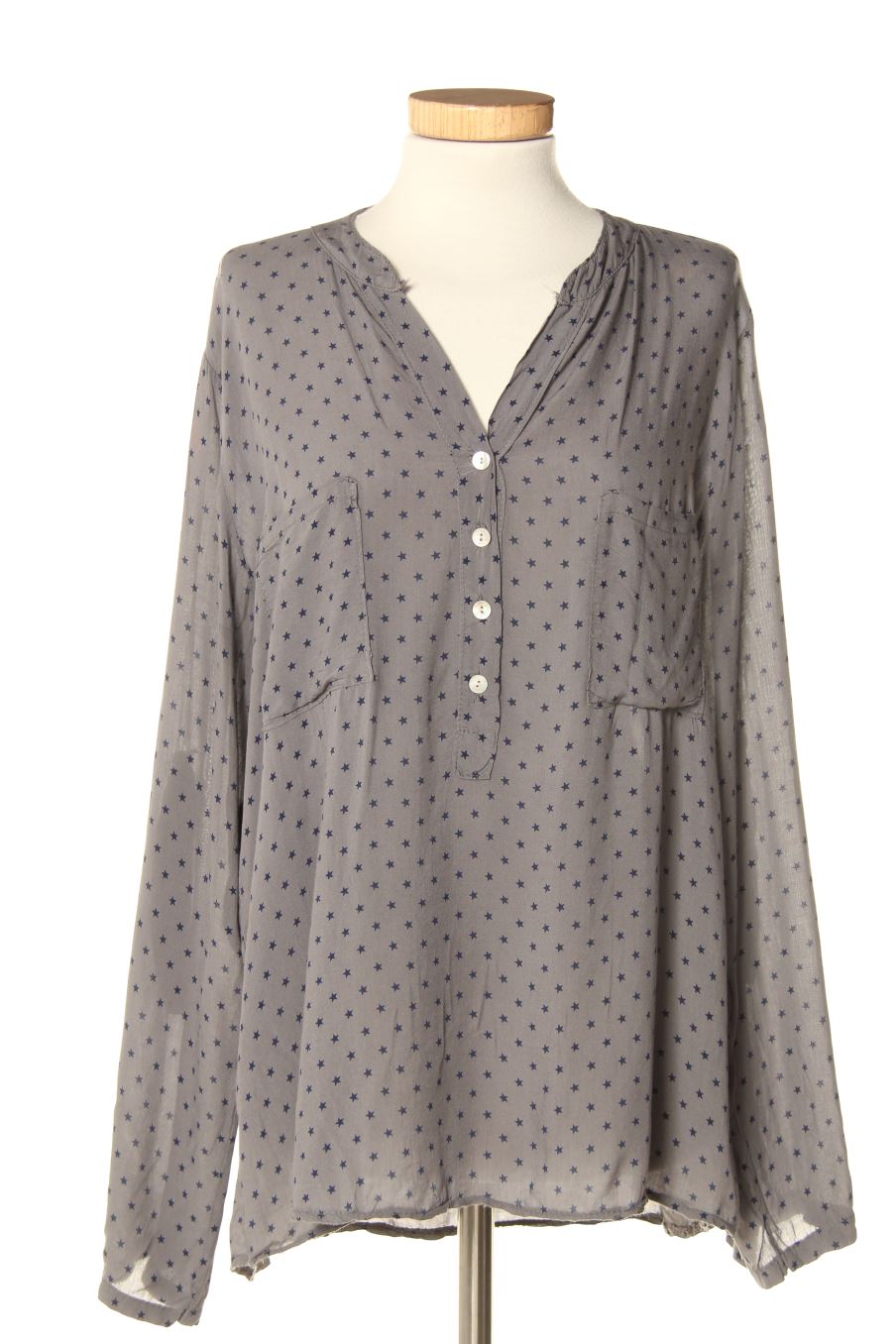 Blouse à manches longues Made in italy de la taille S, de couleur gris