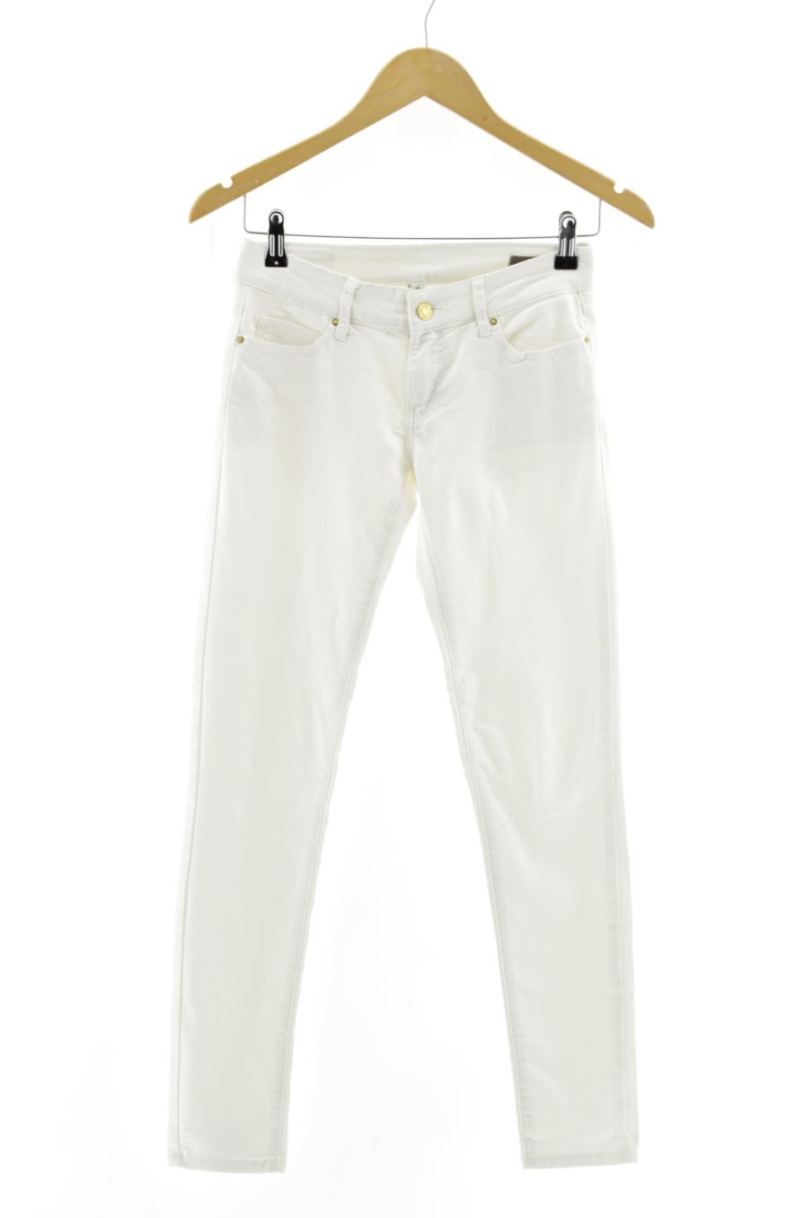Vaquero de Mango de la talla 34, de color blanco de ropa vaquera