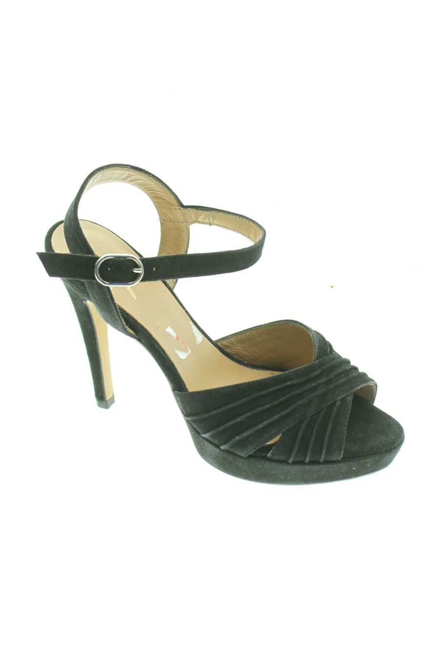 Sandalias tacon de Tejus de la talla 36, de color negro de