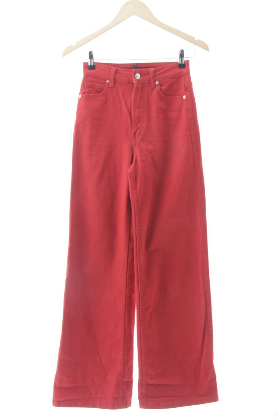 Vaquero de H&M de la talla 34, de color rojo de ropa vaquera