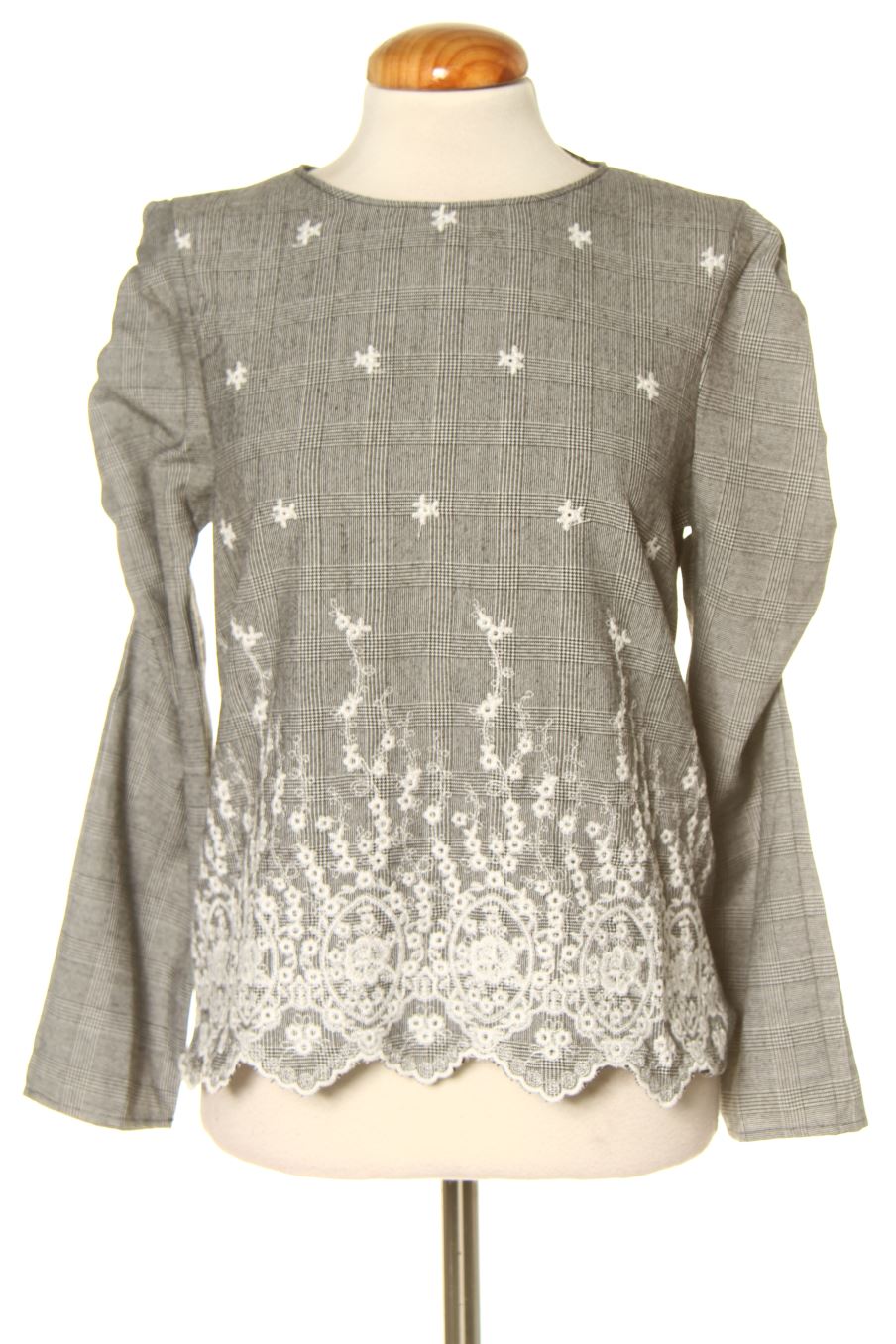Blouse à manches longues Zara de la taille S, de couleur carreaux