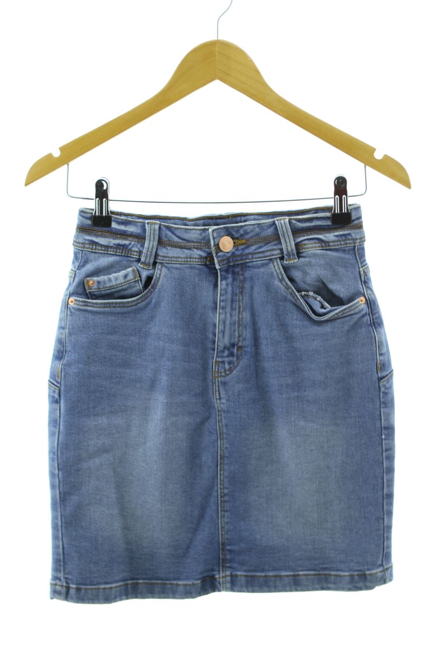 Jupe Camaieu de la taille 34, de couleur bleu de denim