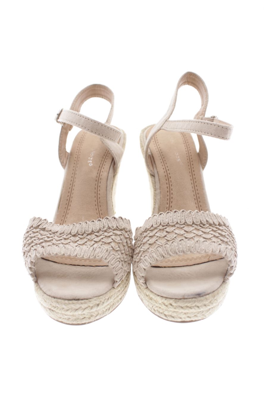 Sandalias tacon de Ideal Shoes de la talla 39, de color beige de