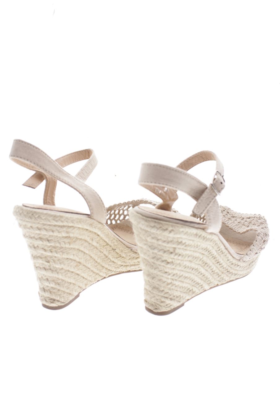 Sandalias tacon de Ideal Shoes de la talla 39, de color beige de