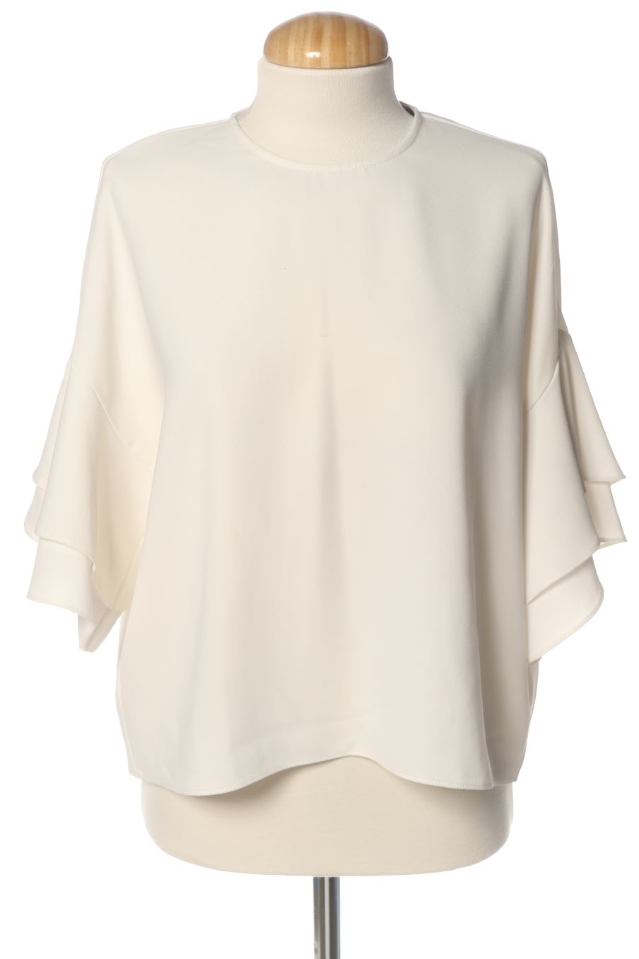 Blusa a maniche corte de Zara de la talla S, de color bianco