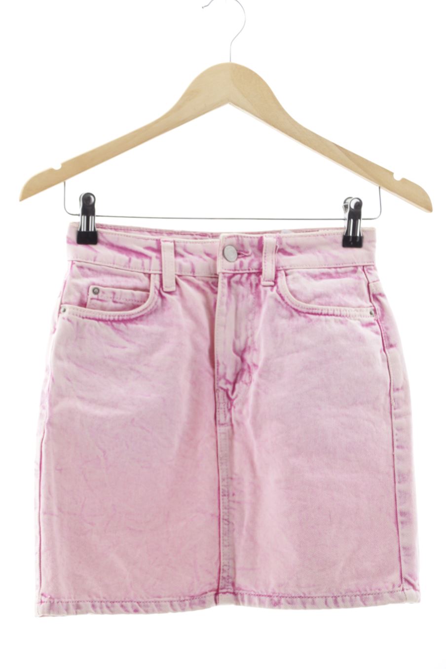 Falda de Bershka de la talla 32, de color rosa de ropa vaquera
