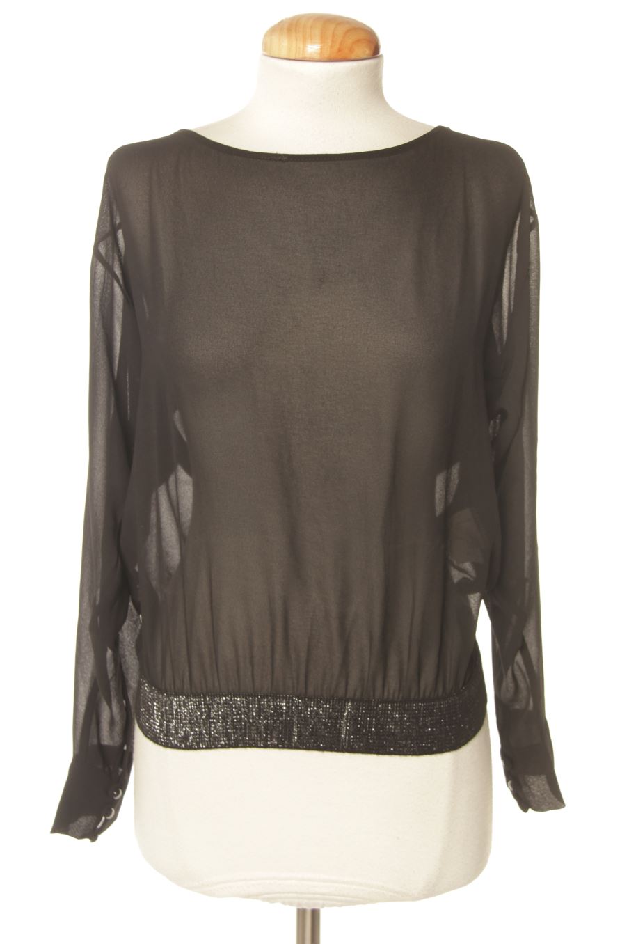 Langärmelige Bluse von Amy gee Größe XS, Farbe Schwarz, für