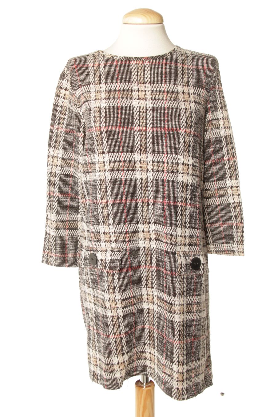Robe casual Bershka de la taille S, de couleur carreaux
