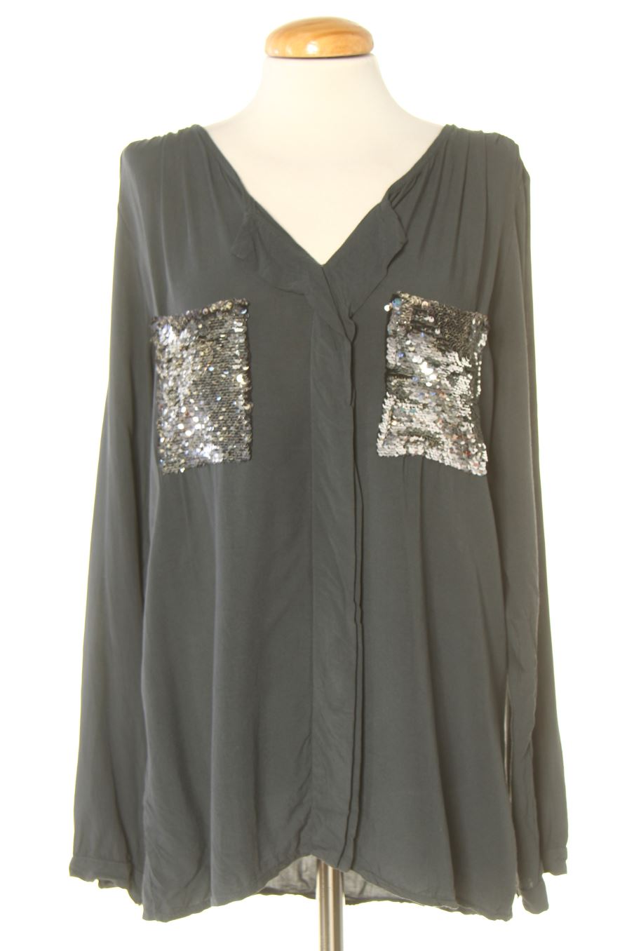 Blusa de manga larga de PERCENTIL de la talla M, de color gris