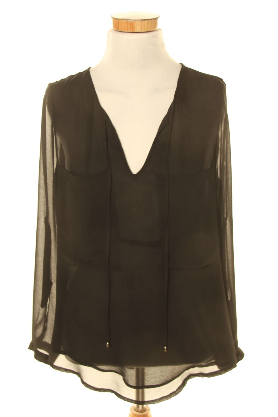 Blusa de manga larga de Zara de la talla XS, de color negro