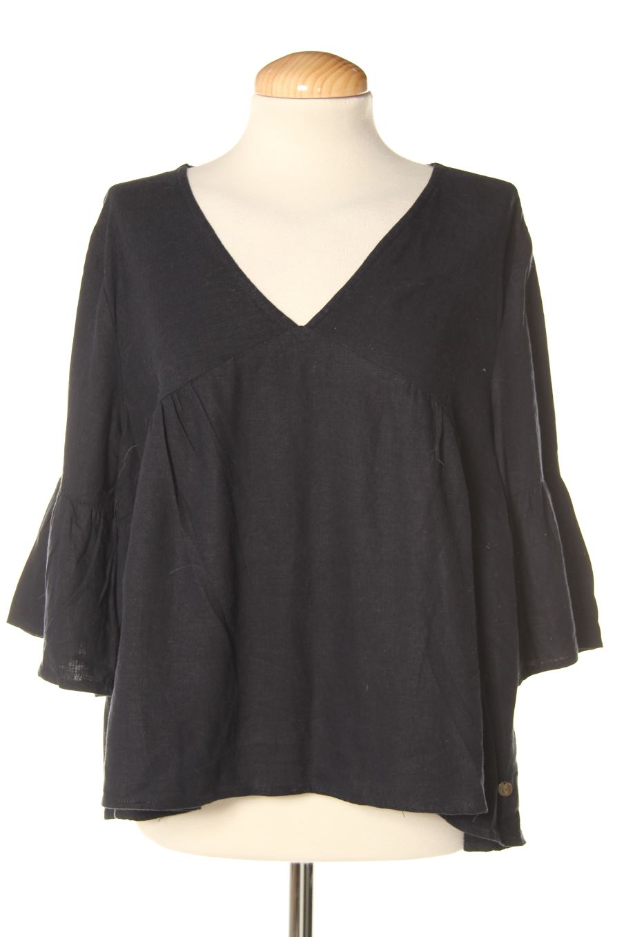 Blusa de manga larga de étymologie de la talla S, de color azul marino