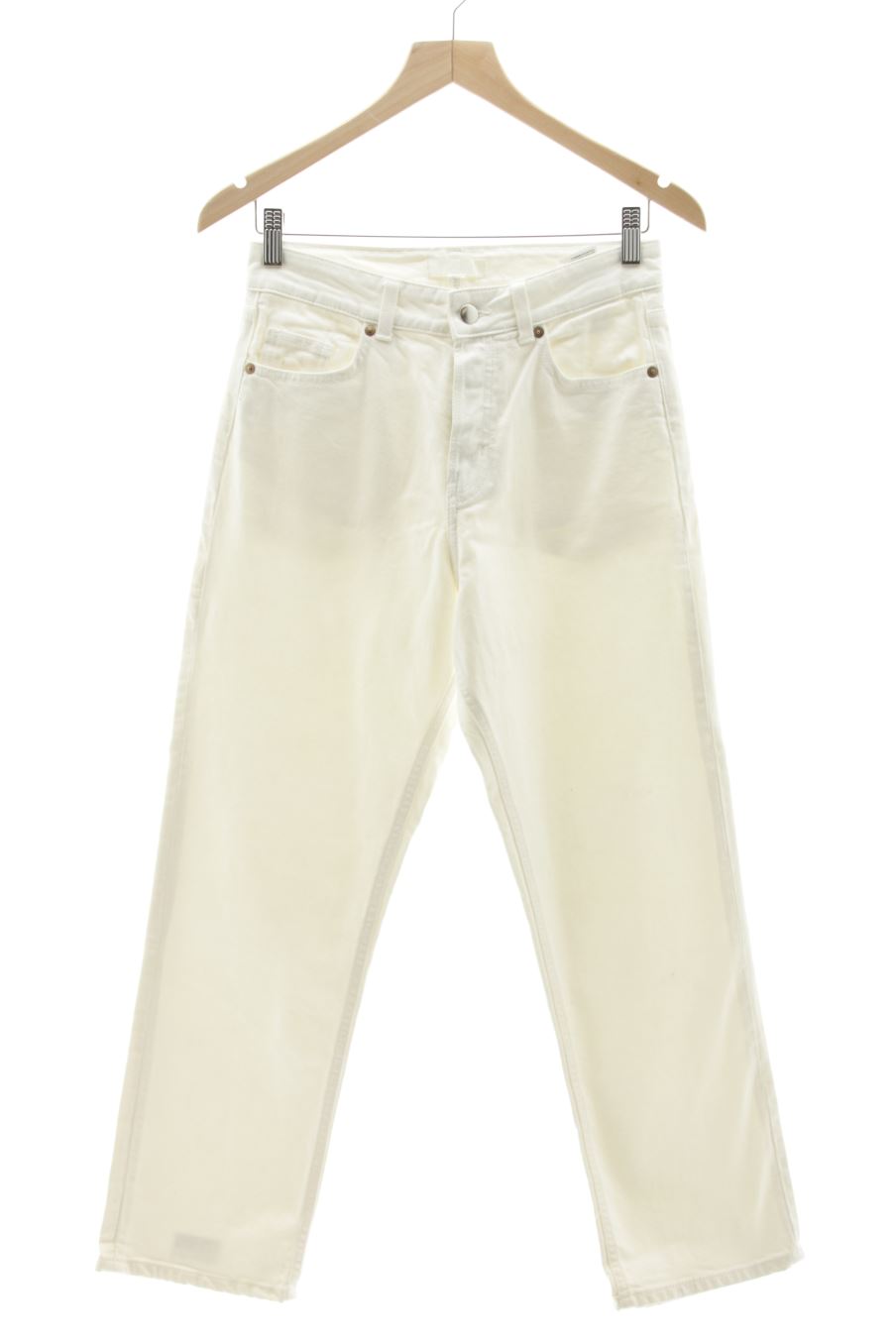 Vaquero de H&M de la talla 38, de color blanco de ropa vaquera
