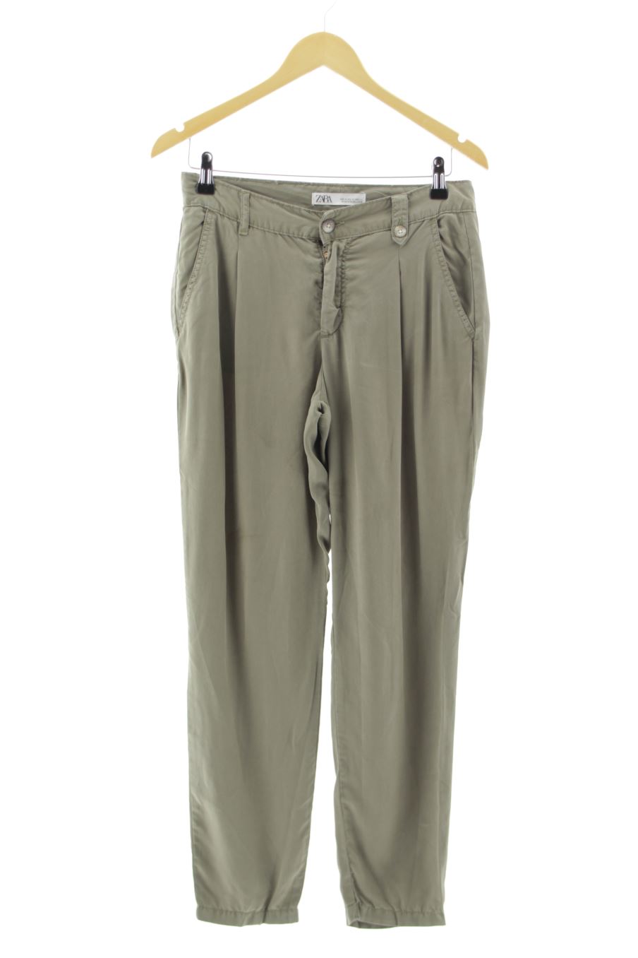 Pantaloni de Zara de la talla 34, de color verde