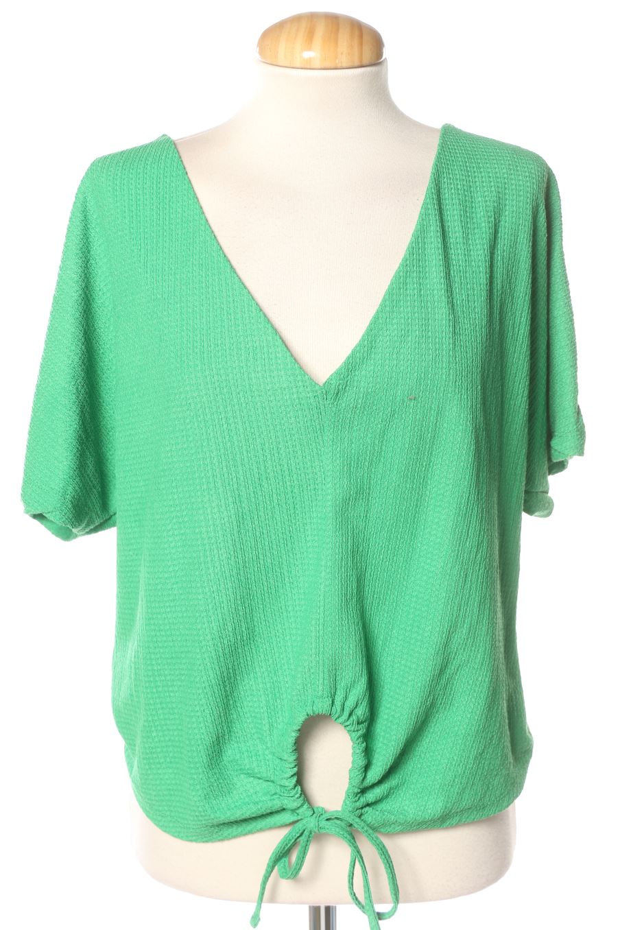 Blouse à manches courtes Zara de la taille M, de couleur vert