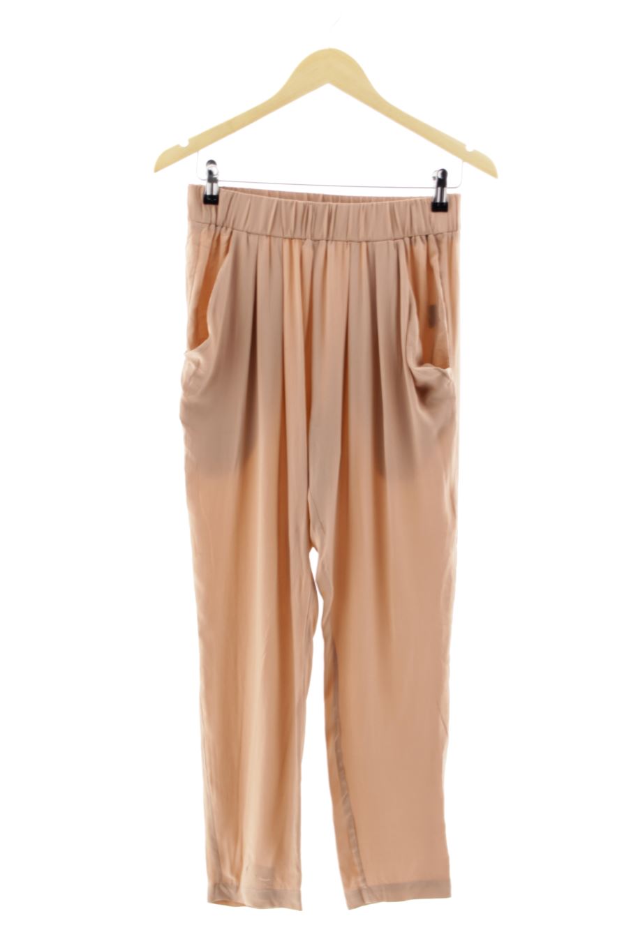 Pantalón Casual de Toupy de la talla M, de color rosa de seda