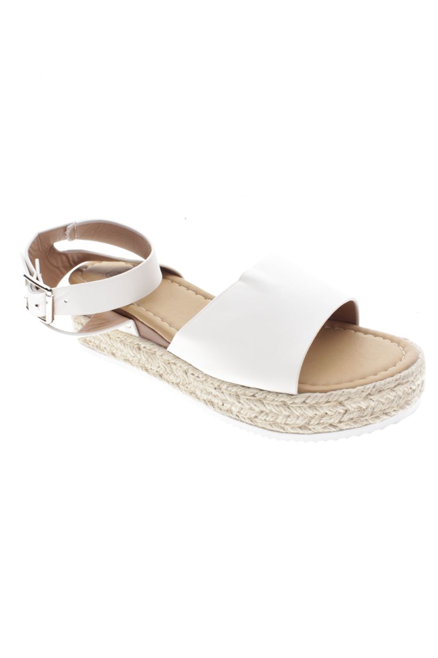 Sandalias planas de PERCENTIL de la talla 39, de color blanco de