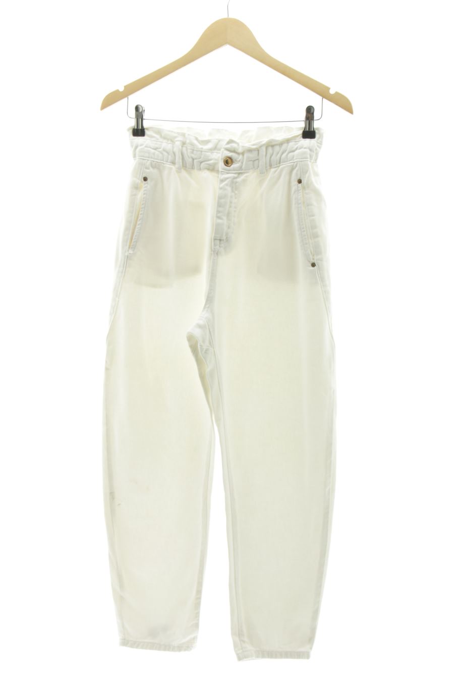 Vaquero de Zara de la talla 34, de color blanco de ropa vaquera