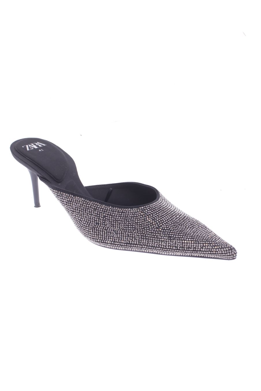 Sandalias tacon de Zara de la talla 41, de color negro de