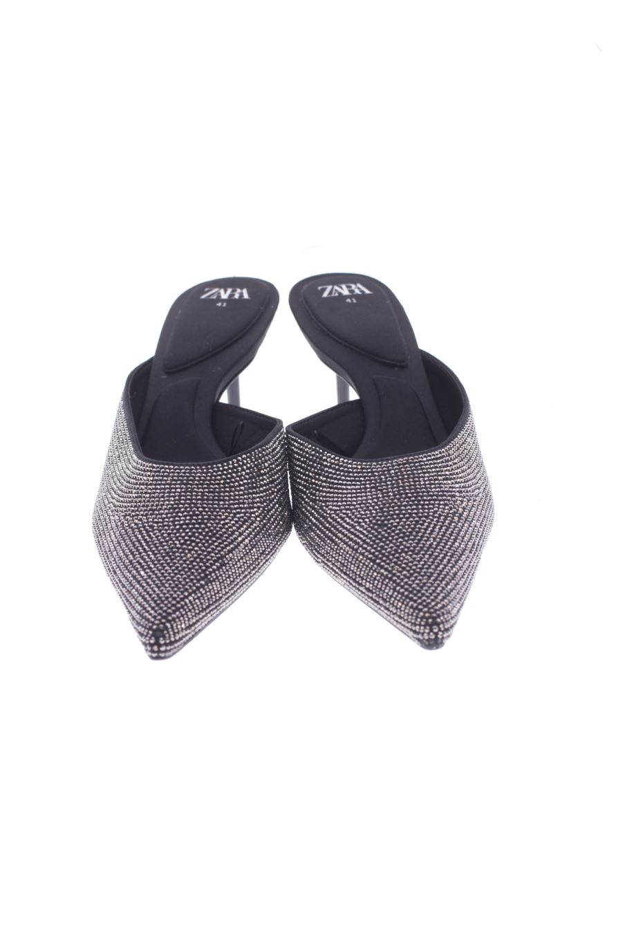 Sandalias tacon de Zara de la talla 41, de color negro de