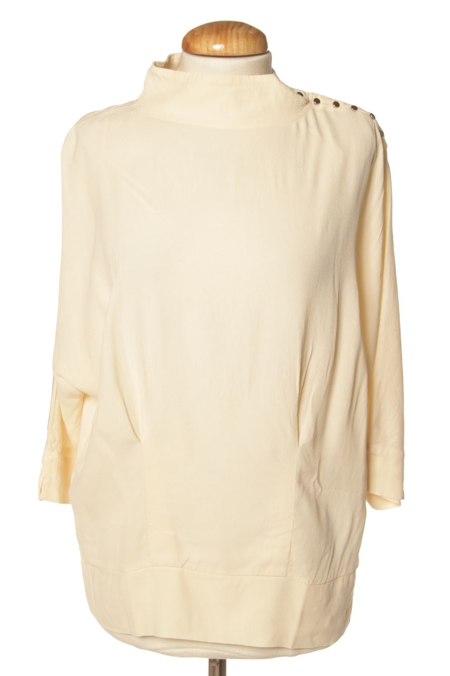 Blusa de manga corta de Adolfo Dominguez de la talla S, de color beige