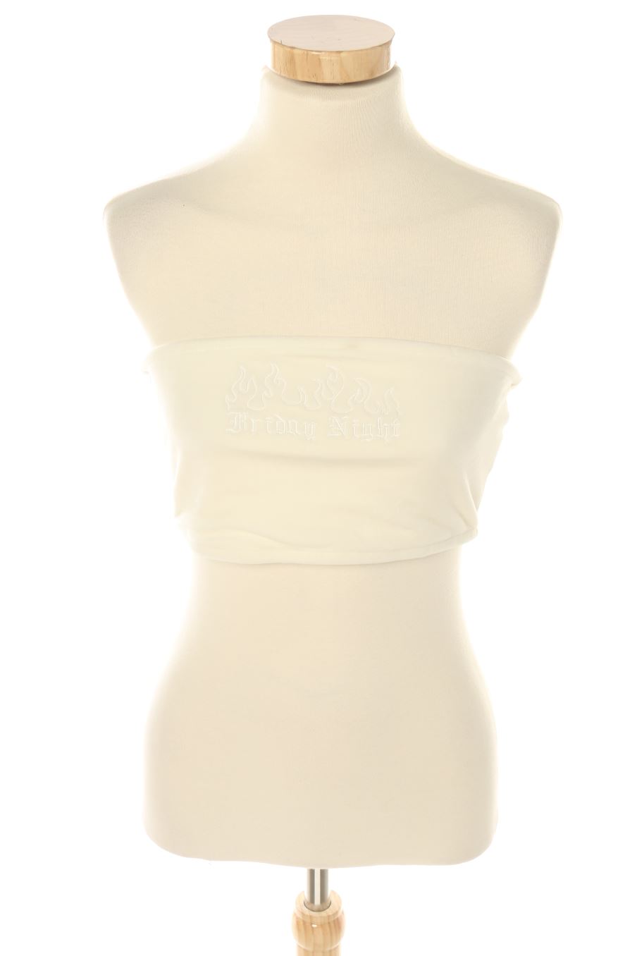 Top de Bershka de la talla L, de color blanco de terciopelo