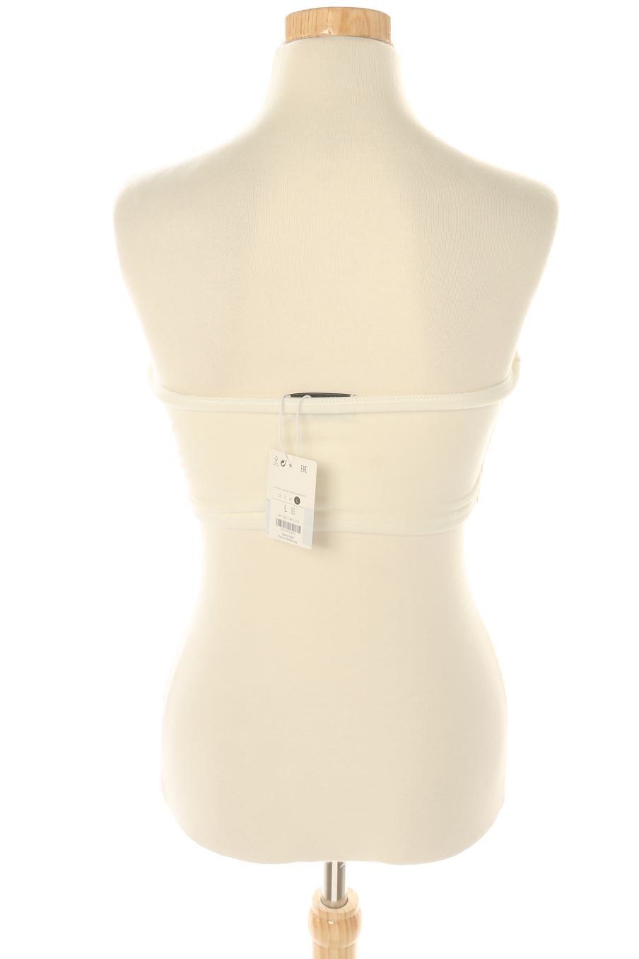 Top de Bershka de la talla L, de color blanco de terciopelo