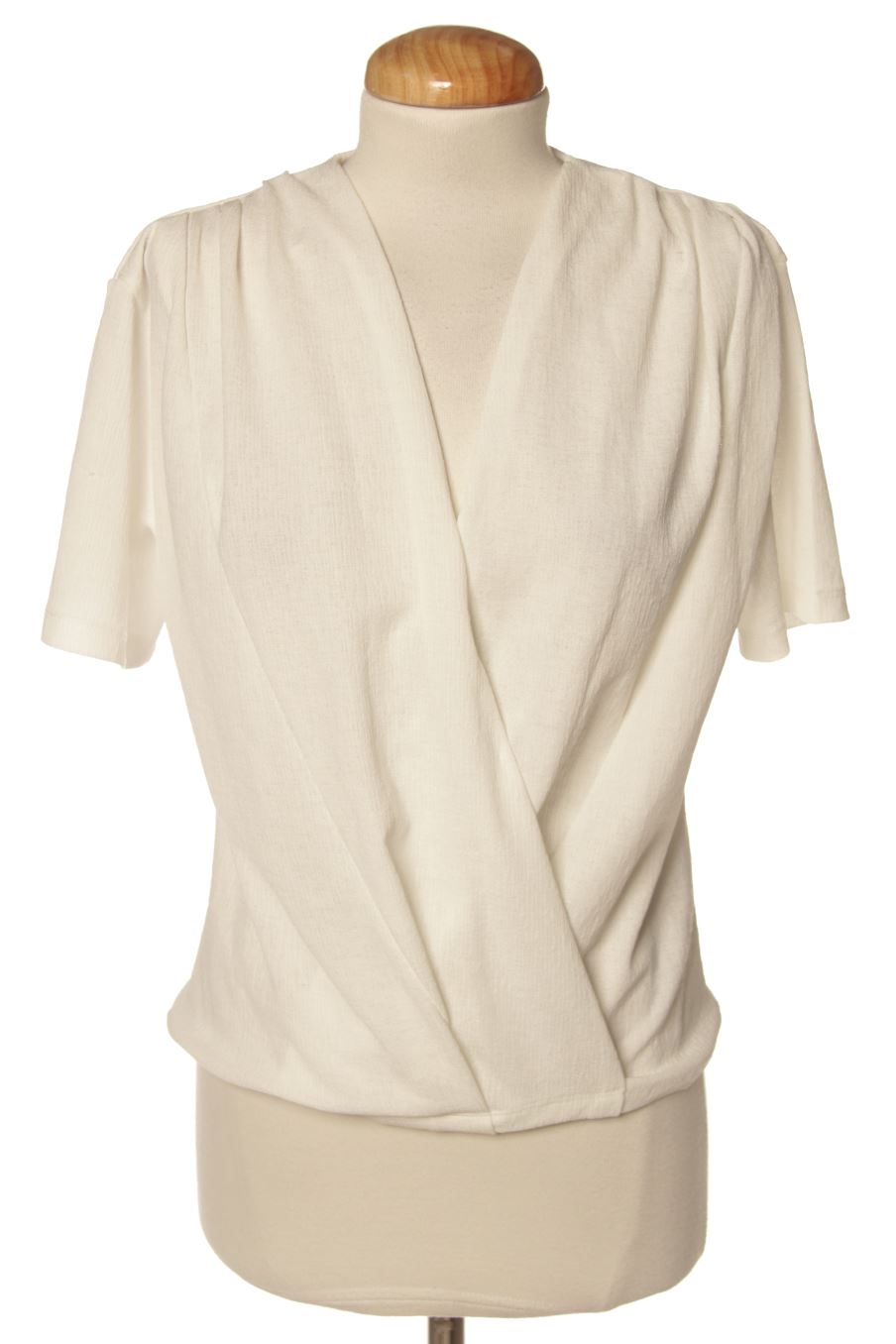 Blouse à manches courtes trf (ZARA) de la taille L, de couleur blanc