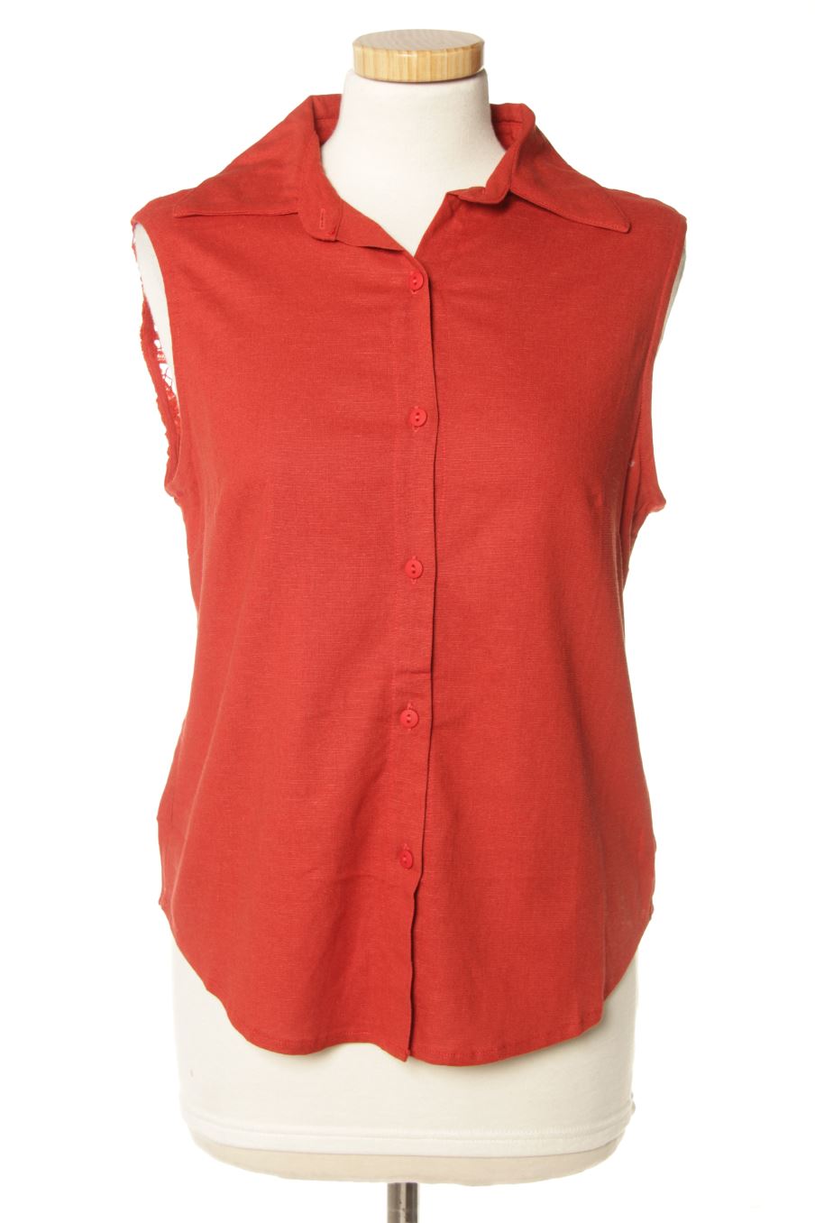Camisa sin mangas de DIVNI Sao Paulo de la talla S, de color burdeos