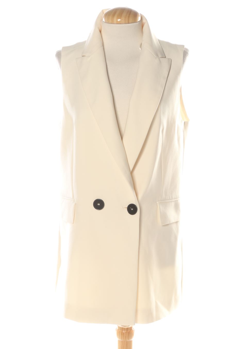 Gilet di stoffa de Zara de la talla XS, de color beige