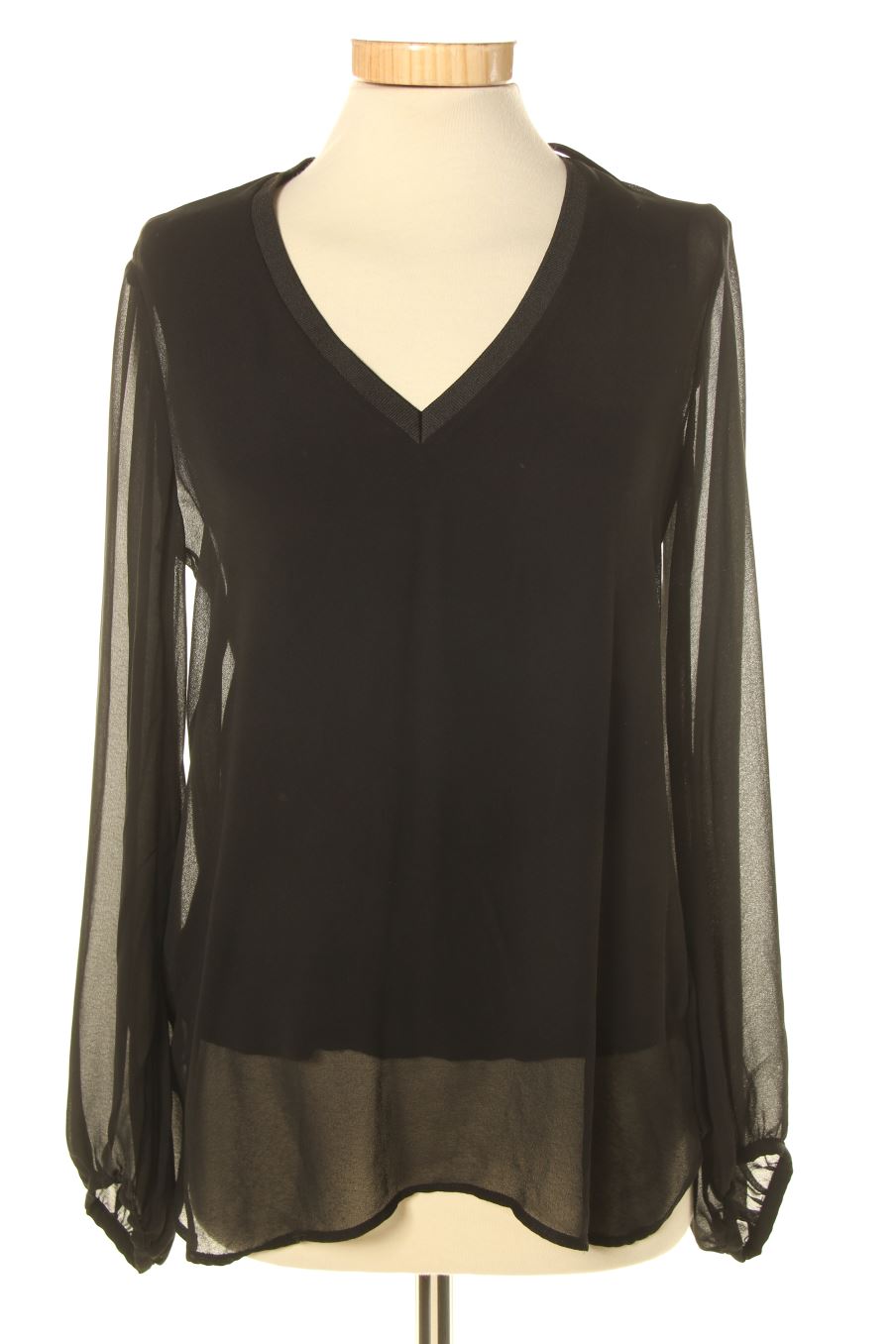 Blusa de manga larga de Zara de la talla XS, de color negro