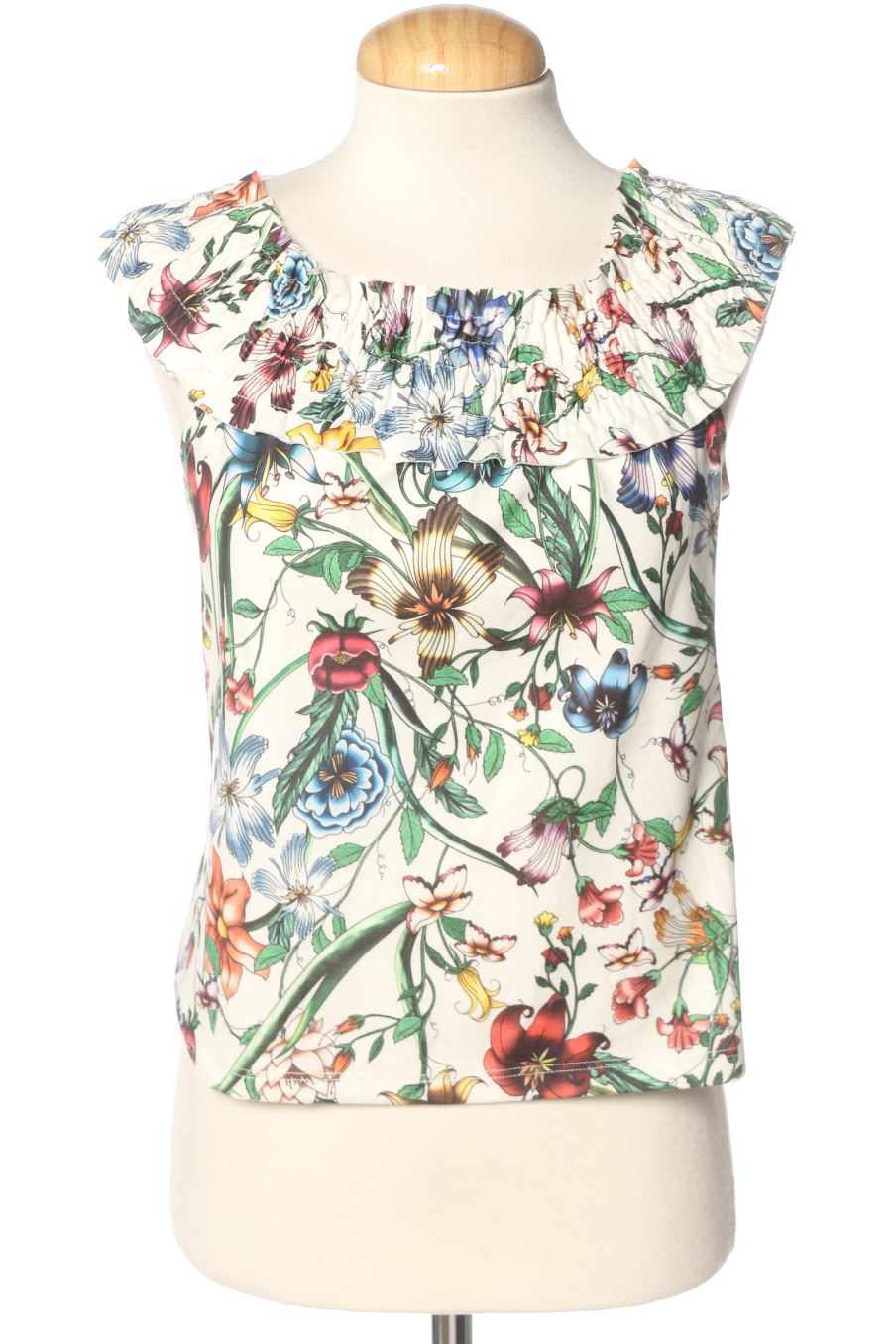 Top ZARA TRAFALUC de la taille M, de couleur fleurs