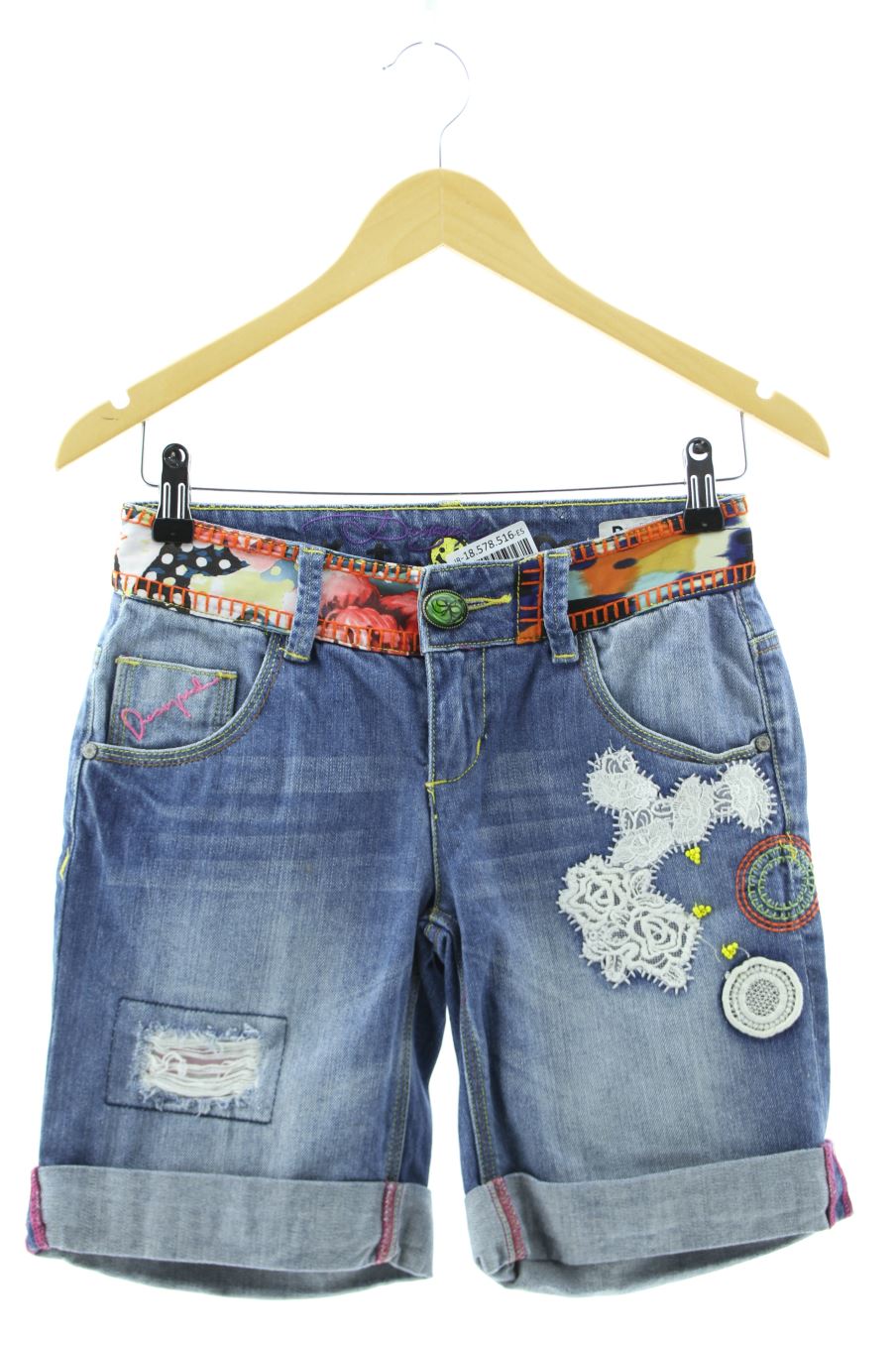 Pantalones cortos de Desigual de la talla 34 de color azul de ropa vaquera