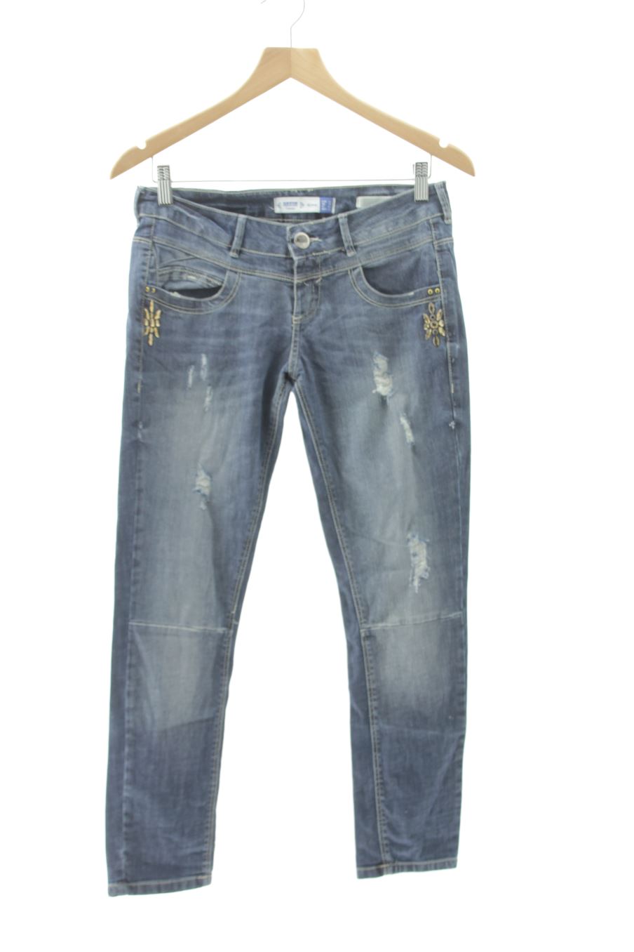 Jeans Bershka de la taille 38, de couleur bleu de denim