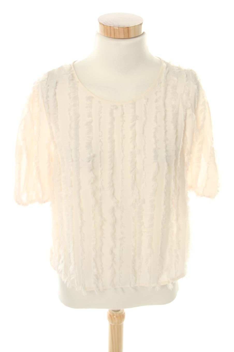 Blusa de manga corta de Zara de la talla S, de color beige