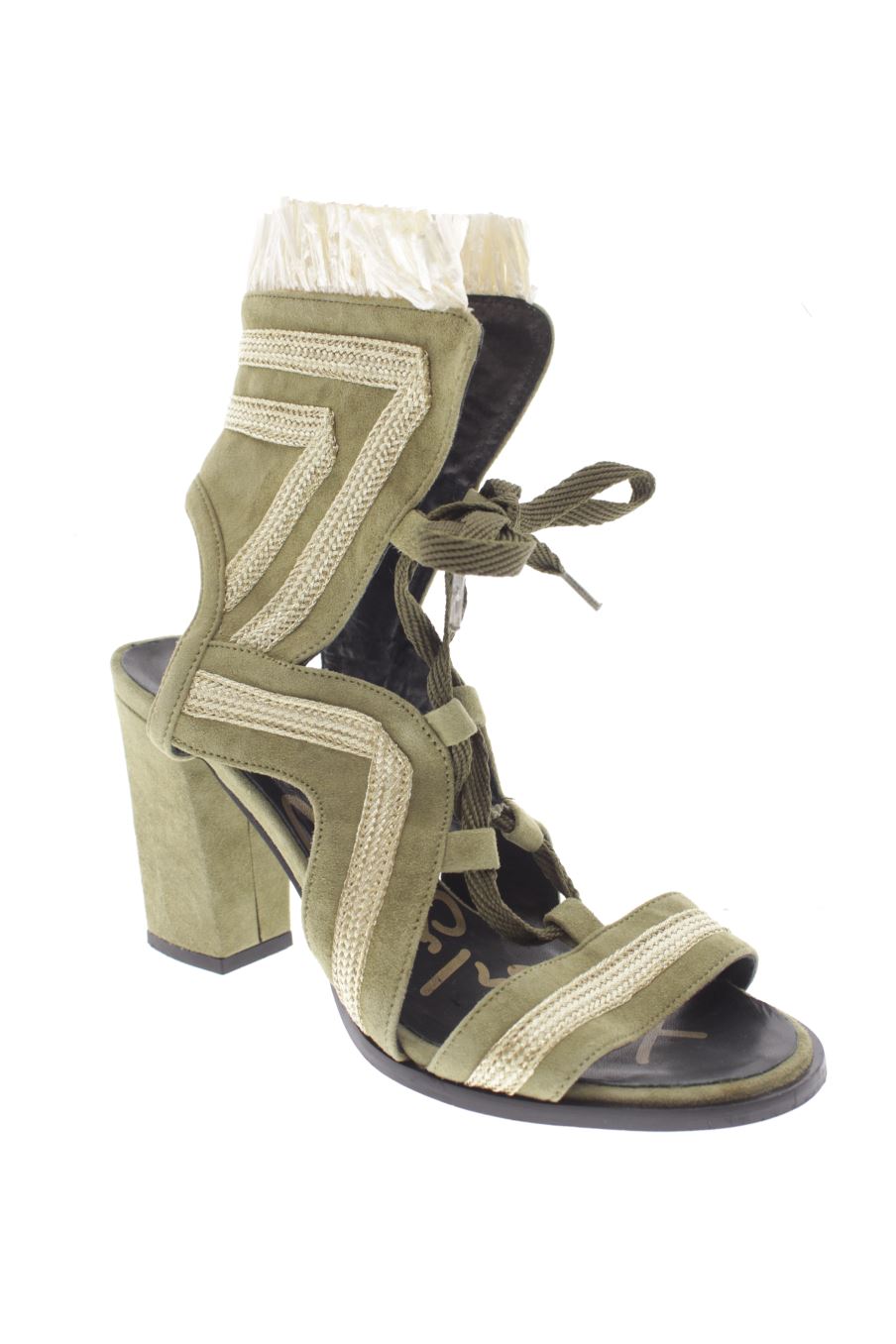 Sandalias tacon de Highly Preppy de la talla 38, de color verde de