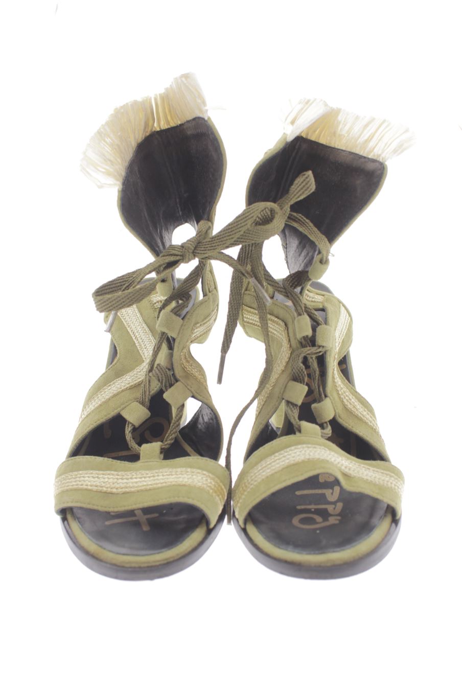 Sandalias tacon de Highly Preppy de la talla 38, de color verde de