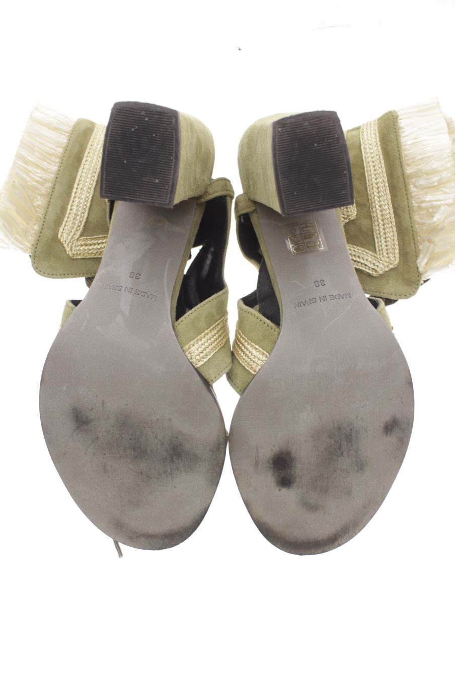 Sandalias tacon de Highly Preppy de la talla 38, de color verde de