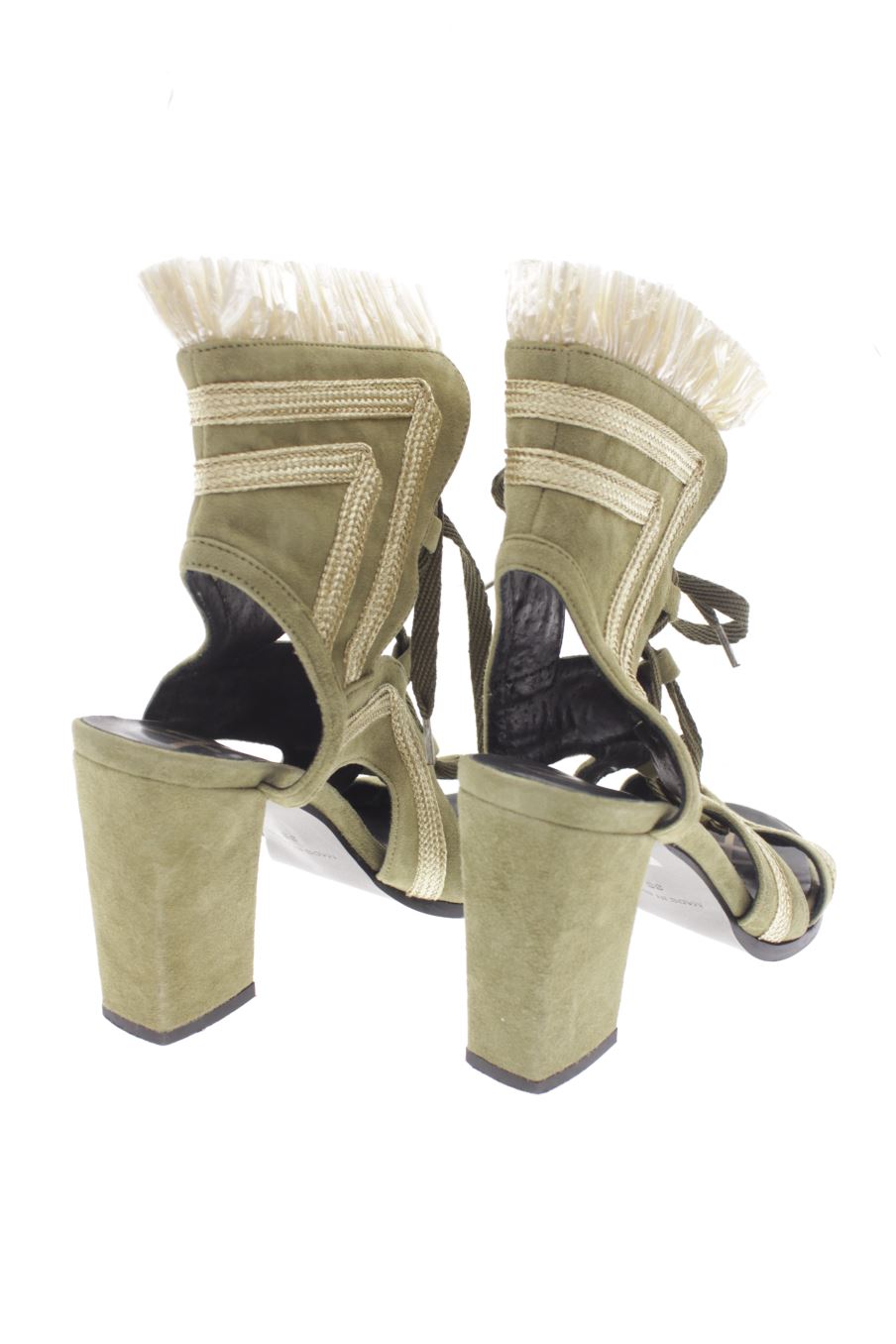 Sandalias tacon de Highly Preppy de la talla 38, de color verde de