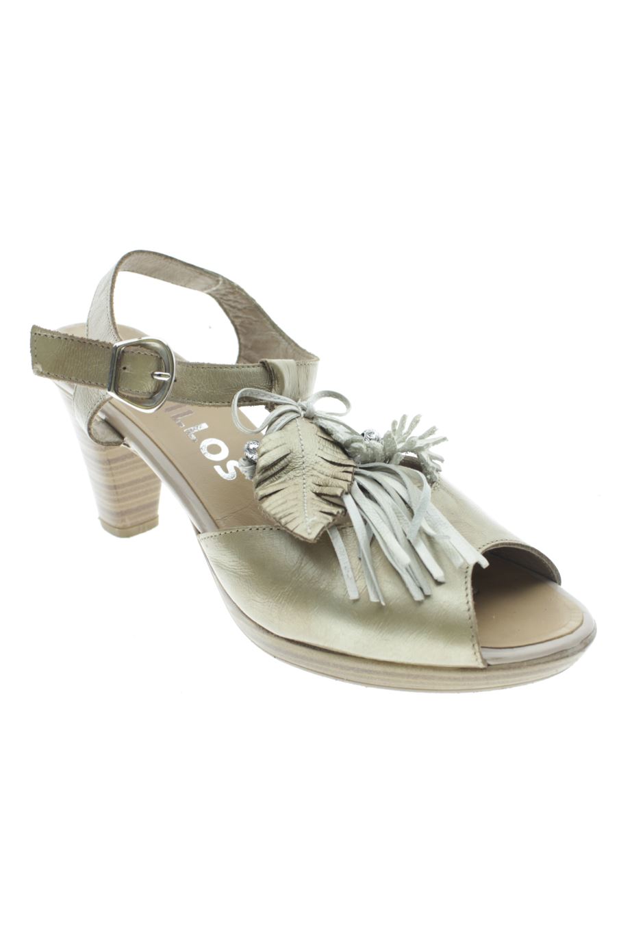 Sandalias tacon de Pitillos de la talla 39, de color dorado de