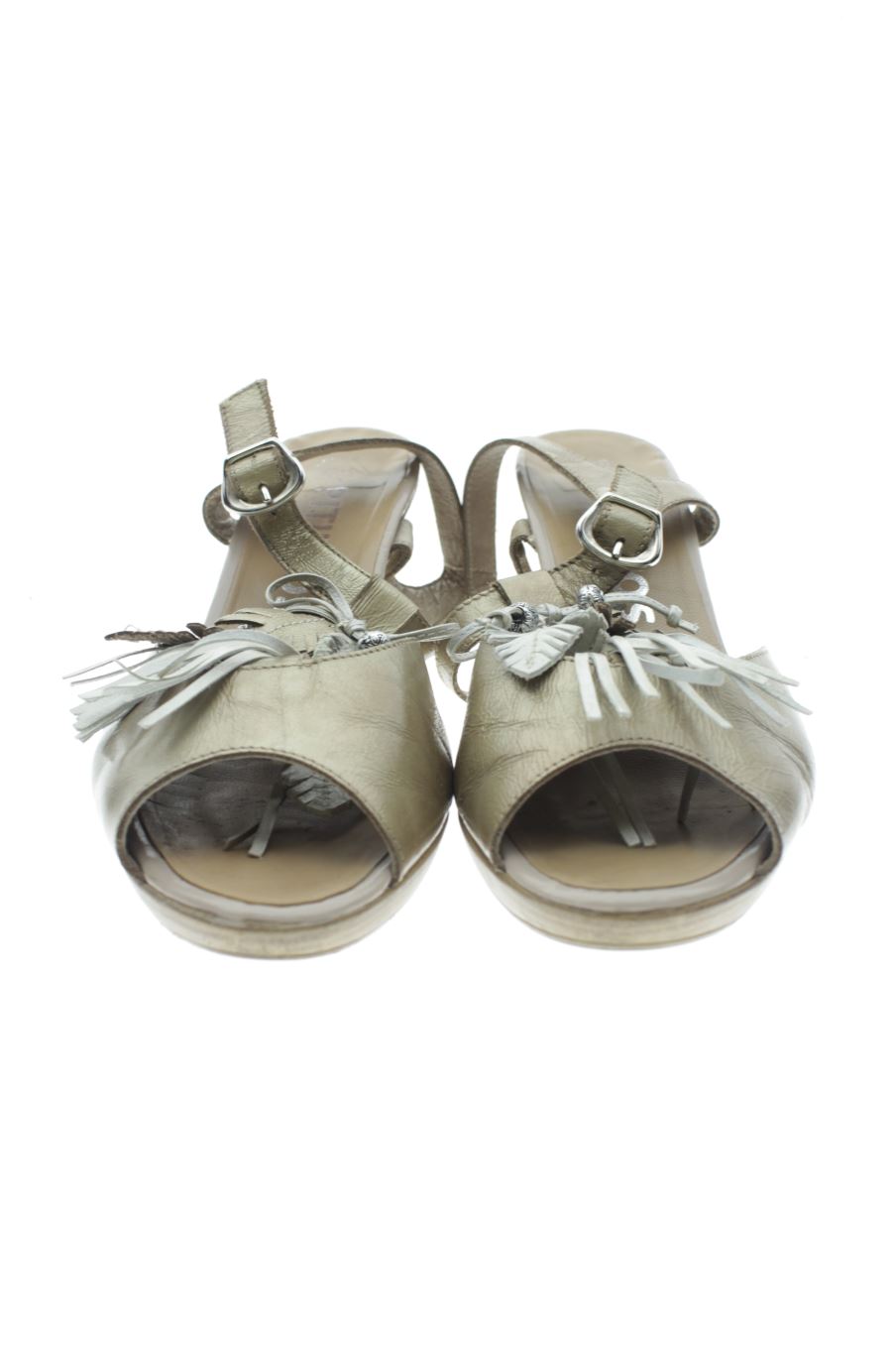 Sandalias tacon de Pitillos de la talla 39, de color dorado de