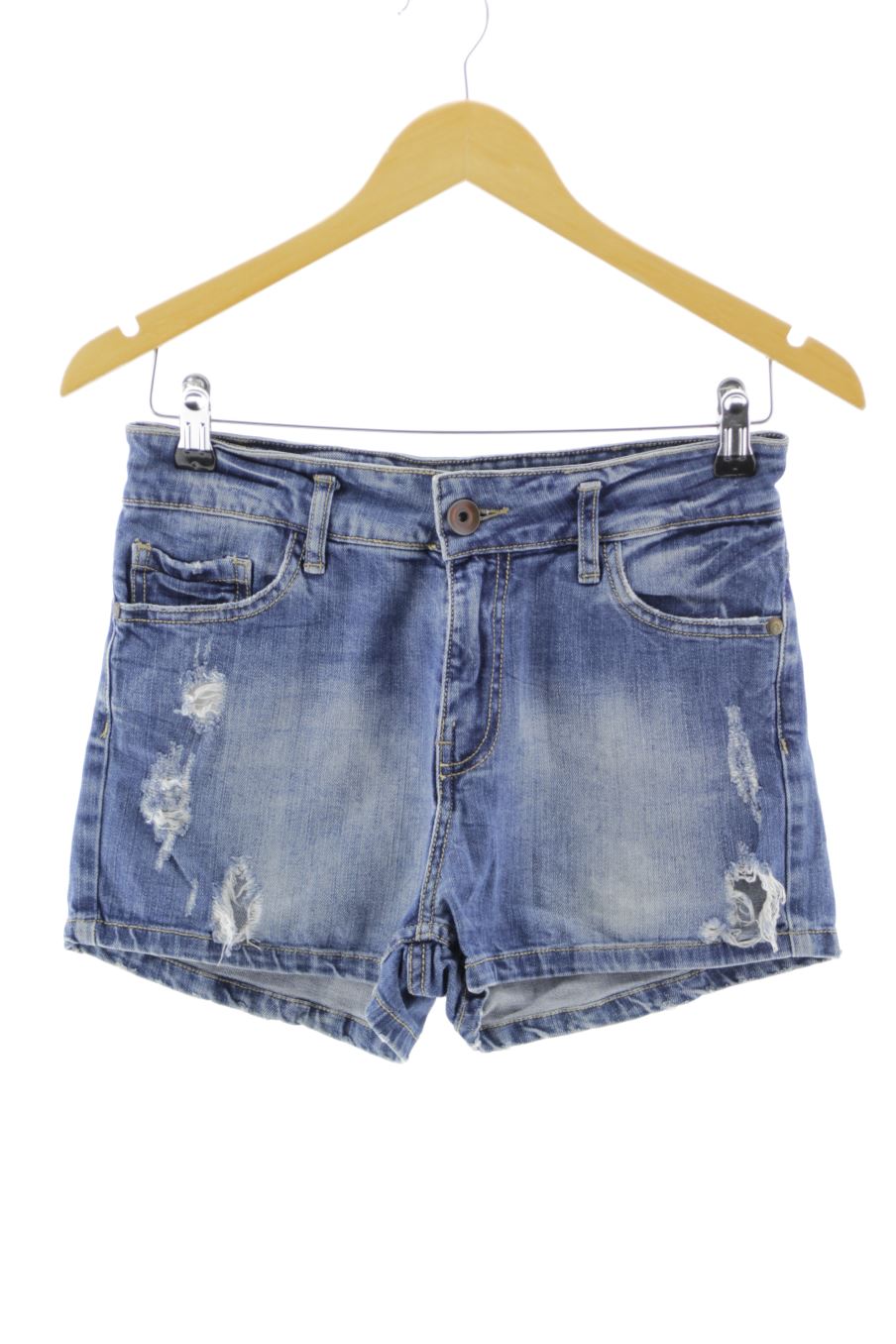 Shorts Stradivarius de la taille 38, de couleur bleu de denim