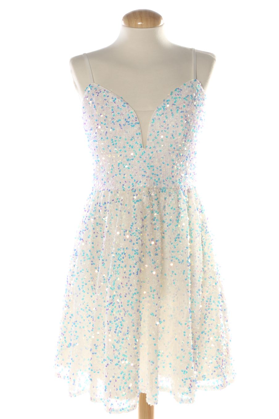 Aufwändiges Kleid von EVER PRETTY Größe M, Farbe Silbern, für