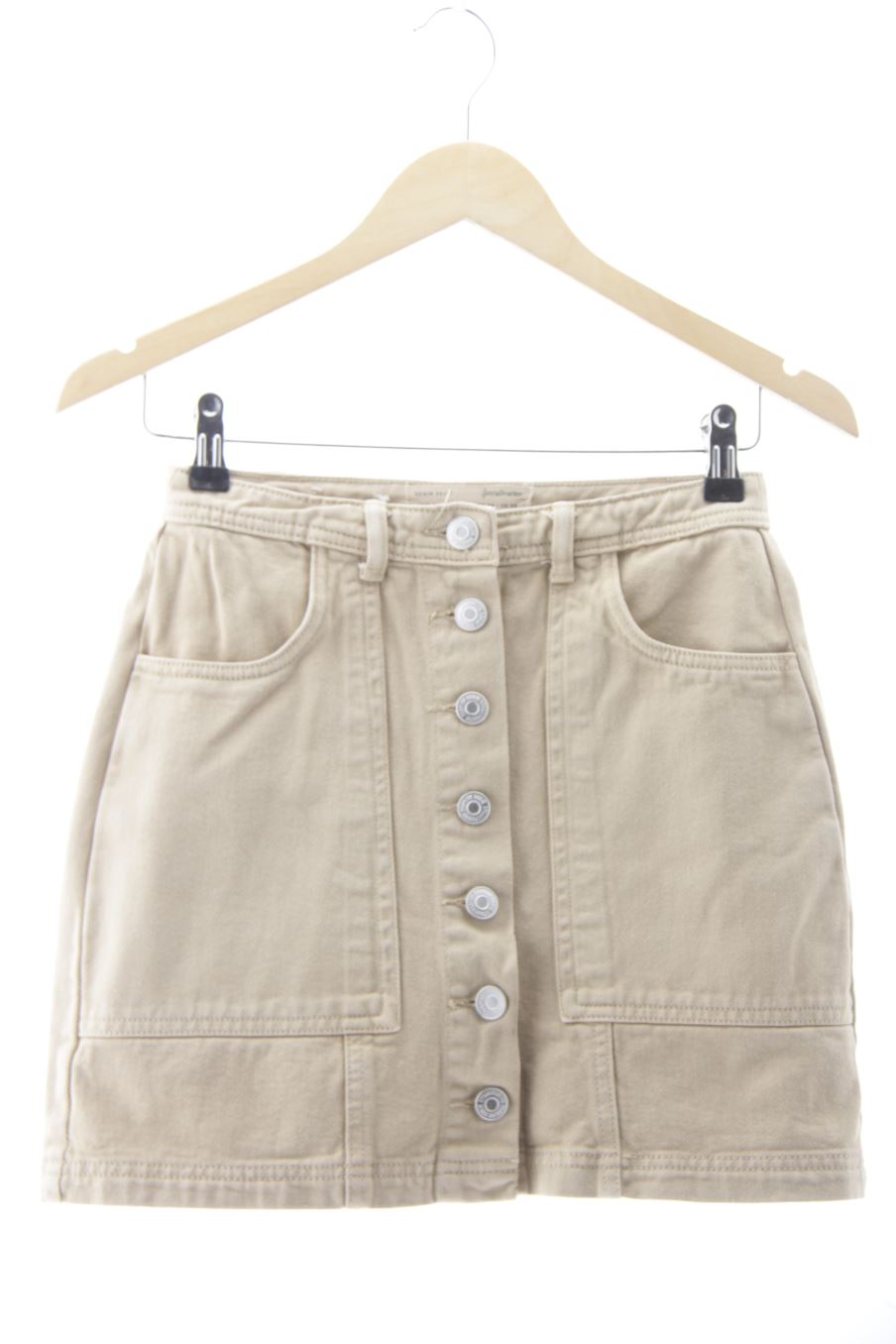 Falda de Stradivarius de la talla 36, de color beige de ropa vaquera