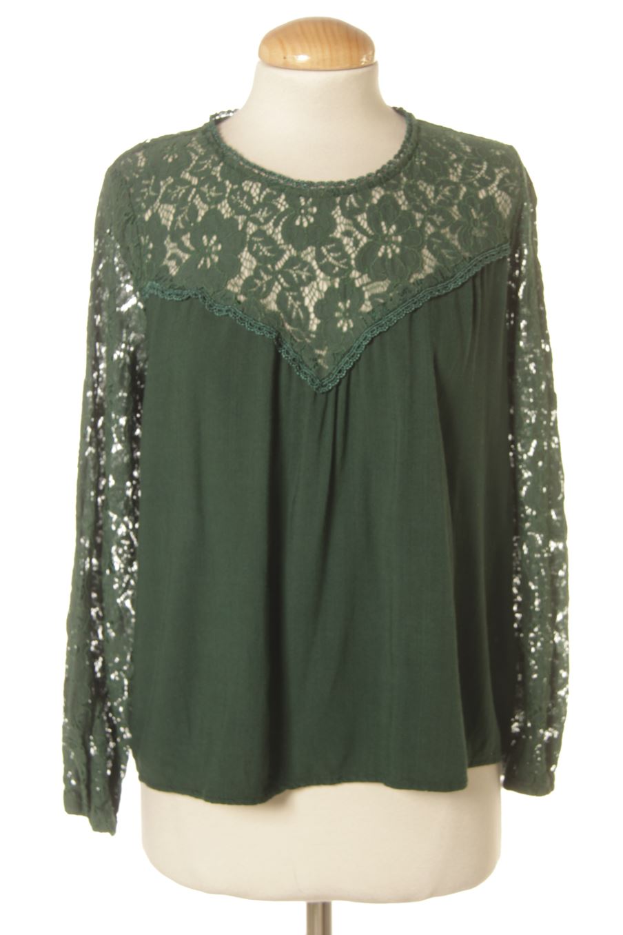 Blouse à manches longues Majolica de la taille S, de couleur vert