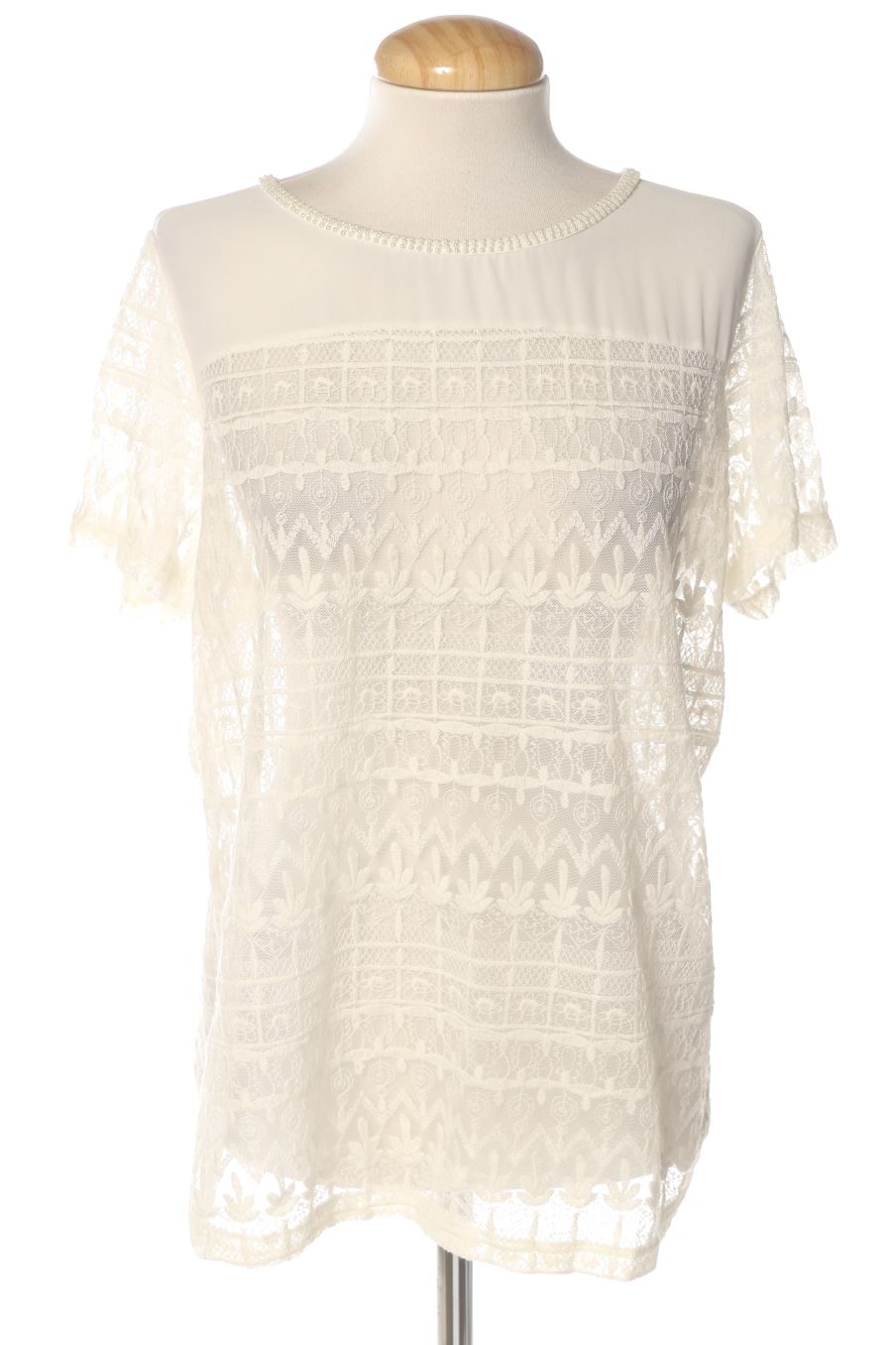 Blouse à manches courtes Balsamik de la taille 42, de couleur blanc
